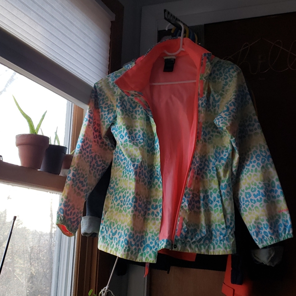 north face leopard raincoat